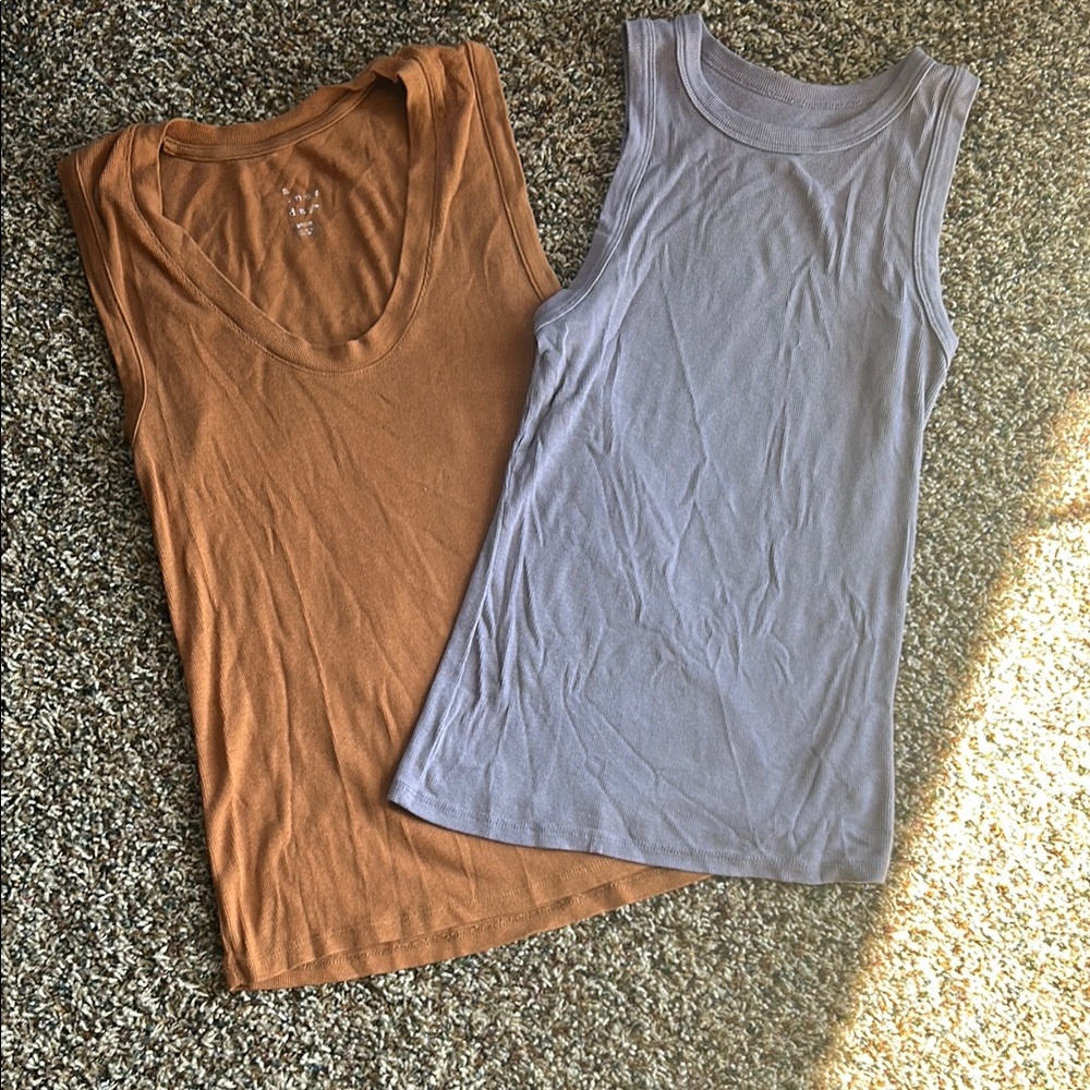 Women's Sleeveless Tops - burnt orange and dusty purple